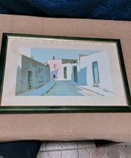 Disegno Acquarellato Aldo Riso "Presso Modugno" 47x31 Numerato E Firmato