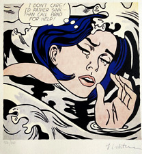 Roy Lichtenstein Litografia COA originale firmato numerato (Frank Stella]