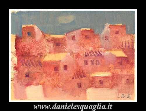 Paesaggio con case borgo - paesaggio,
