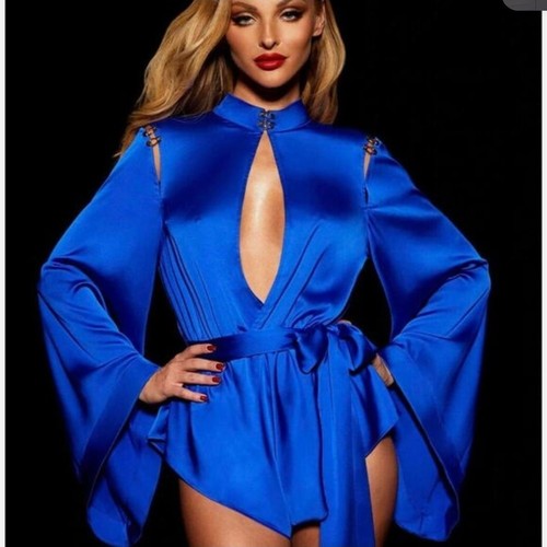 Pagliaccetto blu raso - , honey
