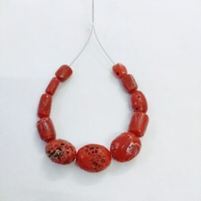 Vintage 100% naturale corallo italiano perline non tinte perle corallo rosso ...