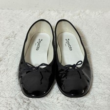 Rara ballerina Repetto Cendrillon nastro décolleté vernice pelle nera taglia 37 US 6