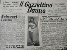 Gazzettino Daino 1949 Foggia Ferrovia Siponto  Gargano Pubblicità Rita Hayworth 
