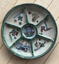 Piatto antipasto ceramica Francesco Avallone Vietri Gambone 1930 ICS Dolker