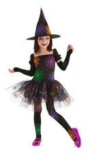 Rubies Costume Strega dei Ragni per Bambina Abito con Tutù e Cappello Halloween