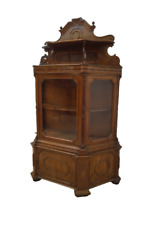 Vetrina in noce  doppio corpo  con alzata - fine 800 - vetrinetta credenza 