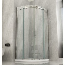 Box Doccia 80x80 90x90 8 mm 2 Ante Scorrevole Tondo Circolare in Vetro Cristallo