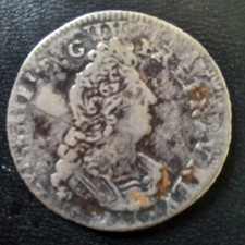 moneta argento 1/12 di scudo luigi 14 tolosa 1705 conio ribattuto gr2,13