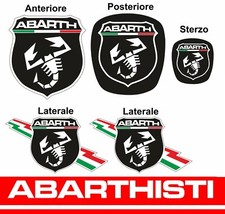 ABARTH KIT copriloghi adesivi stickers Punto Evo supersport NERO-BIANCO