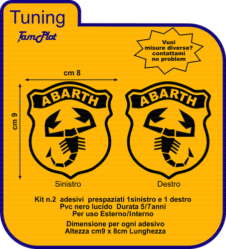Adesivi abarth scorpione fiat - scorpione,