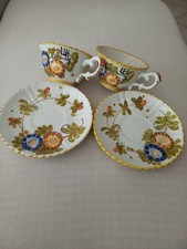 Tazze grandi in ceramica per tè caffè e tisane "Lui" "Lei" con relativi piattini