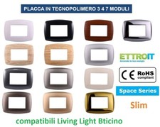 Placche Bticino LIVING LIGHT Placchette Compatibili Placca 3 4 7 moduli Slim