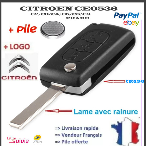 Coque cle plip citroën - cle,