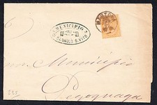 STORIA POSTALE Regno 1877 Piego 10c da Bagnolo San Vito per Pegognaga (FB5)