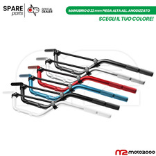 MANUBRIO STERZO ALLUMINIO ANODIZZATO PIEGA ALTA TRAVERSINO Ø22mm UNIVERSALE MOTO