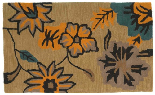 Tappeto lana fiore 90x150 - tappeto,