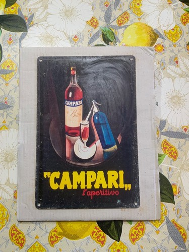 Insegna metallo campari - in, metallo,