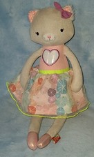 B Toys Softies Peluche Grigio CALI CAT Punta a Punta Ballerina Ballerina Glitter Cuore 15"