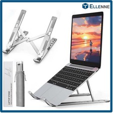 SUPPORTO PC PORTATILE 7 POSIZIONI ALLUMINIO RAFFREDDAMENTO TABLET LAPTOP ARGENTO