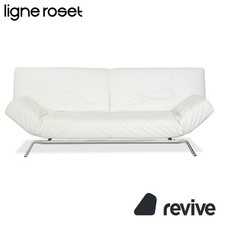 Ligne Roset Smala Pelle Bianco Crema Manuelle Funzione Divano