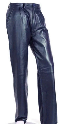 Pantaloni pelle blu navy da - navy,