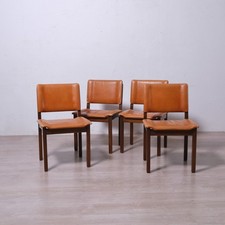 Quattro sedie pelle in stile Sormani anni '70