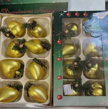 16 CUORI DI NATALE DORATI PER ALBERO DI NATALE