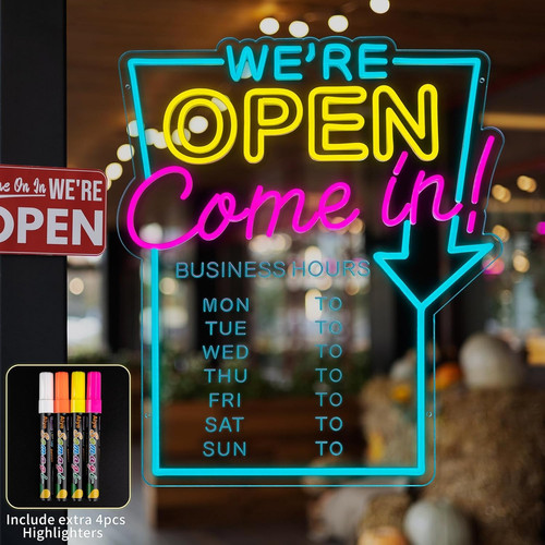 Insegna neon aperta - insegna,