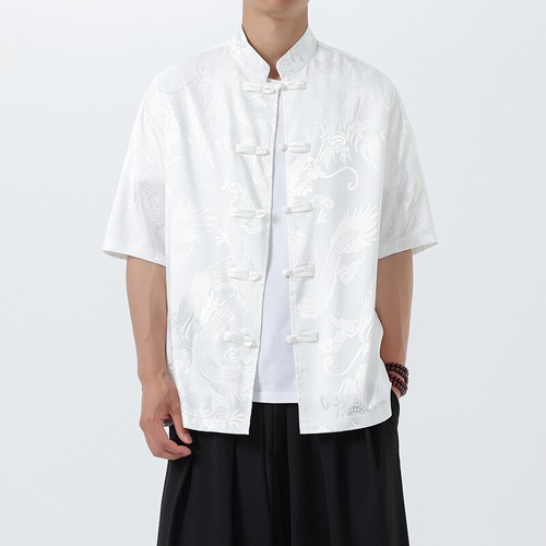 Uomo raso camicia manica - raso,