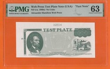 Web Press Test Plate Note PLAT 16804 # 5 PMG 1980s Scelta Food Stamp 63 UNC.