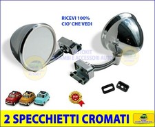 Specchietti cromati Fiat 500 d'epoca Retrovisori a goccia dx sx due specchietto 