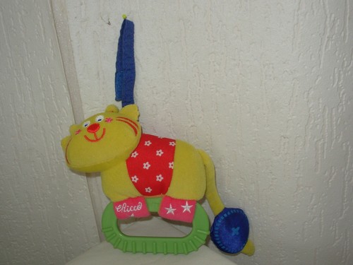 Peluche hochet chat jaune - peluche,