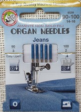 ORGAN AGHI per JEANS Blister 5 pezzi assortiti per macchina da cucire 130/705H
