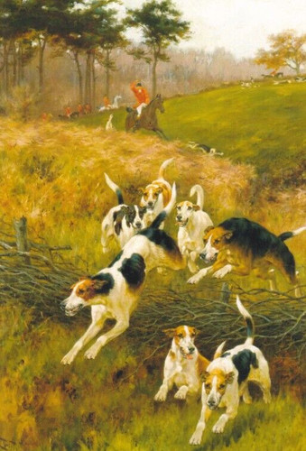 Cartolina retrò hunting dog - hunting,