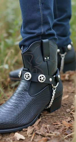 Stivali biker uomo western