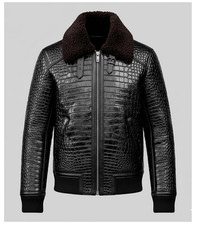 Giubbotto pelle uomo nero