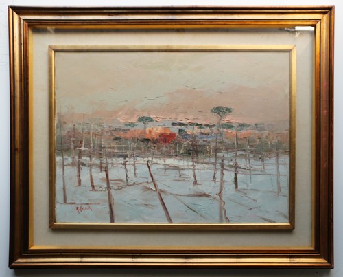Olio tela paesaggio - olio, –