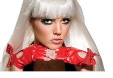 Guanti con borchie rosse lady - rosse,