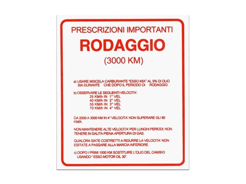 Adesivo rodaggio rosso - rodaggio,