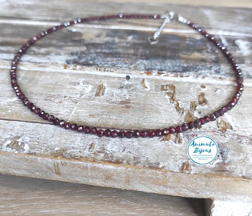 Collana fine pietra granato - ,