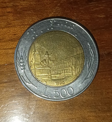 Moneta 500 lire bimetallica - moneta,