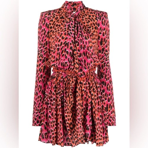 Mini abito leopardato rosa