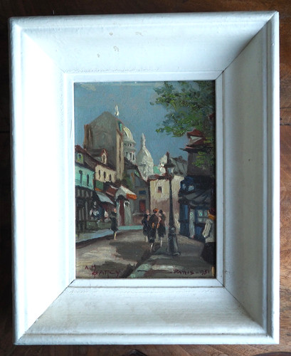 Dipinto olio parigi 1951 - olio,,
