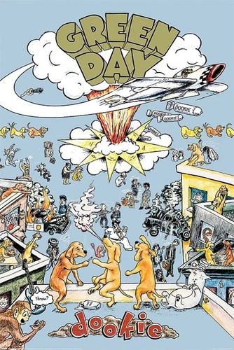 2021 green day dookie poster - green,
