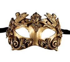 Maschera Columbine Costume Venezia Barocco Dorata Autentica Carta Pesta #208