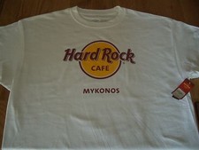 T-shirt bianca classica HRC Hard Rock Cafe Mykonos Greece taglia M nuova con etichette