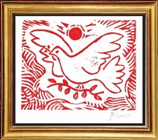 Stampa Pablo Picasso firmata a mano edizione limitata "Colomba della Pace" con certificato di autenticità (senza cornice)