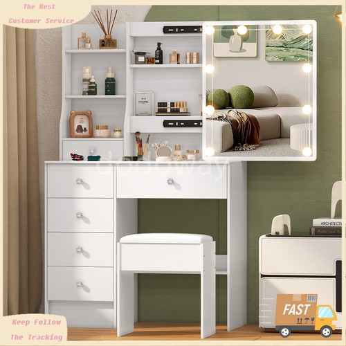 White vanity set - vanity, with