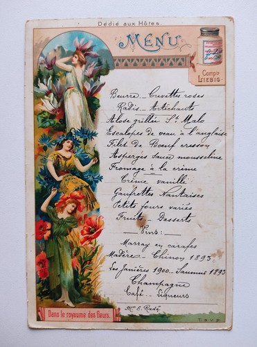 Vieux papiers menu liebig - -,
