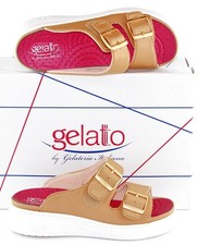 GELATTTO sabot anatomico estraibile 2 velcri zeppa DONNA BACI DA RIMINI tan n.36